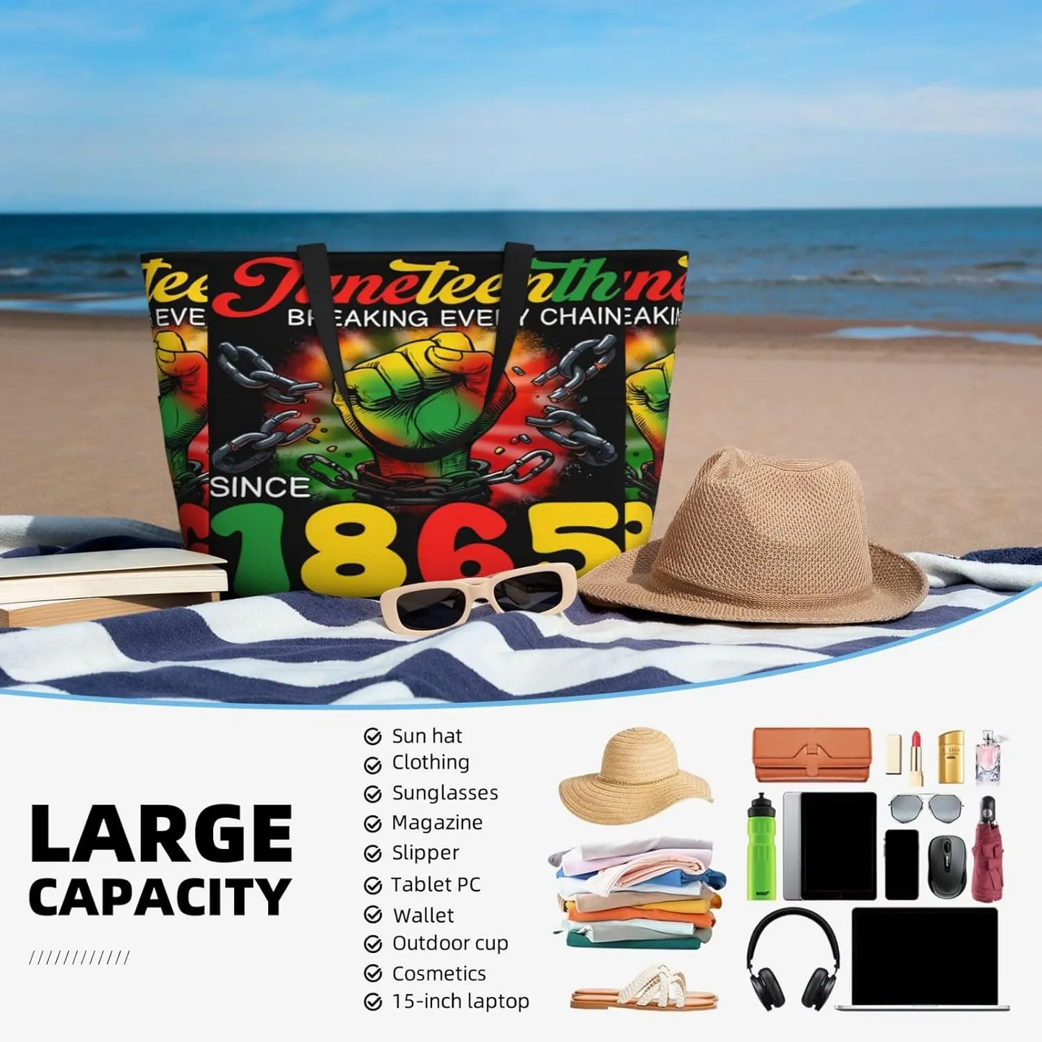 Women Large Beach Bag Travel Weekender Foldable Tote Bag for Pool Beach Vacation Gym
