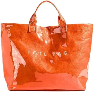 Women's Large PVC Tote Bag Clear Plastic Handbags Top Handle Handbag, Clear Bag for Women Large Carry All Tote Bag