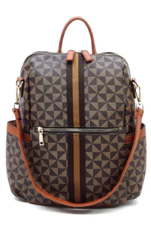 Women's PM Monogram Striped Convertible Backpack