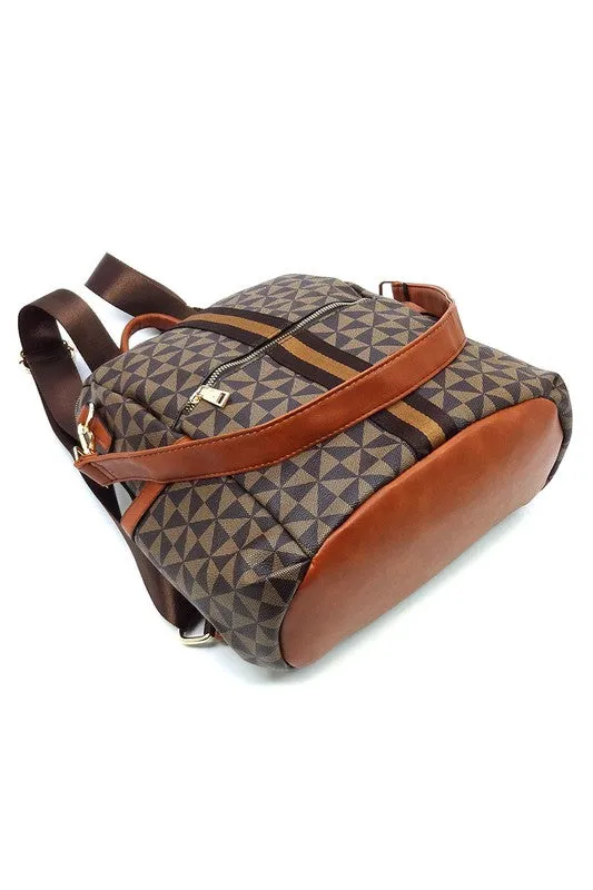 Women's PM Monogram Striped Convertible Backpack