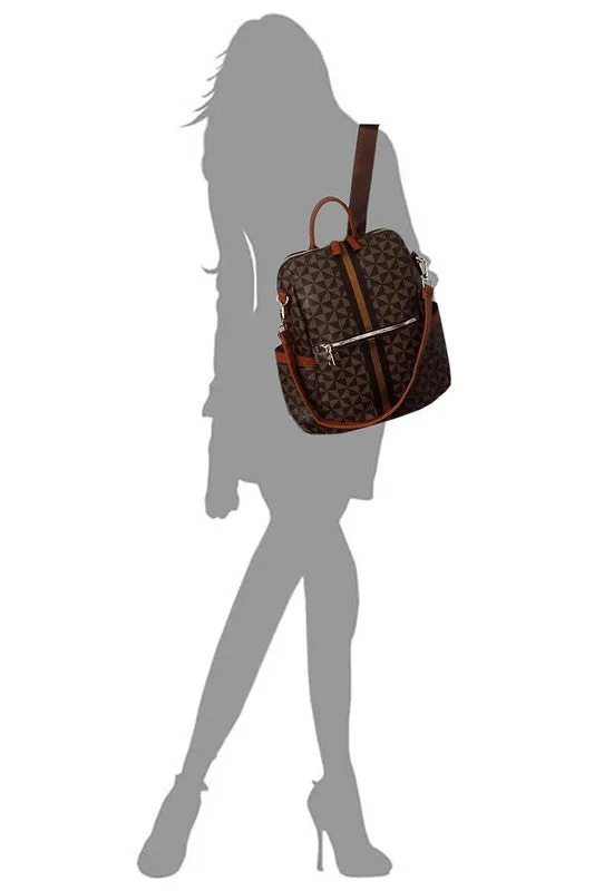 Women's PM Monogram Striped Convertible Backpack
