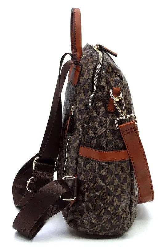 Women's PM Monogram Striped Convertible Backpack
