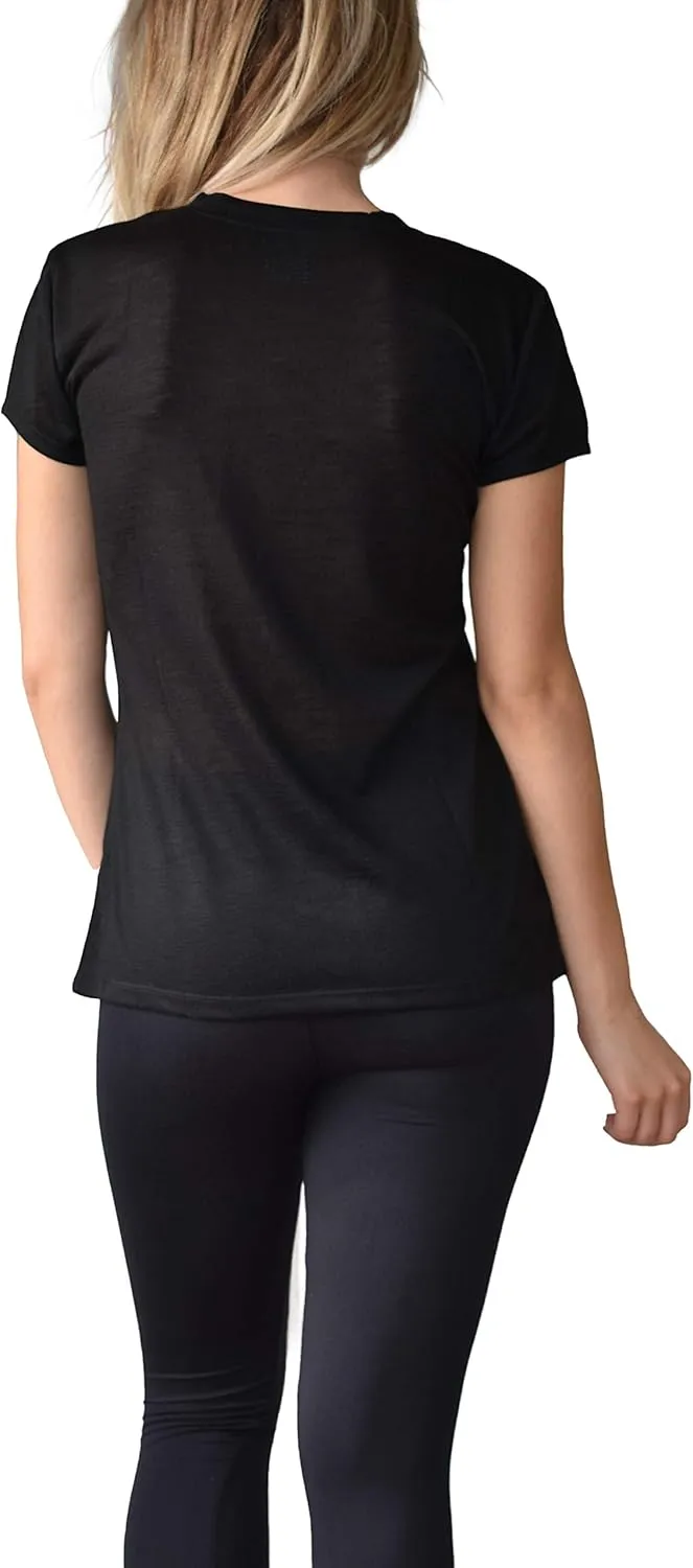 Women's V Neck T Shirts | Short Sleeve Tops | Flowy Slub Burnout Fabric | Active Casual Workout |Multi Packs Colors