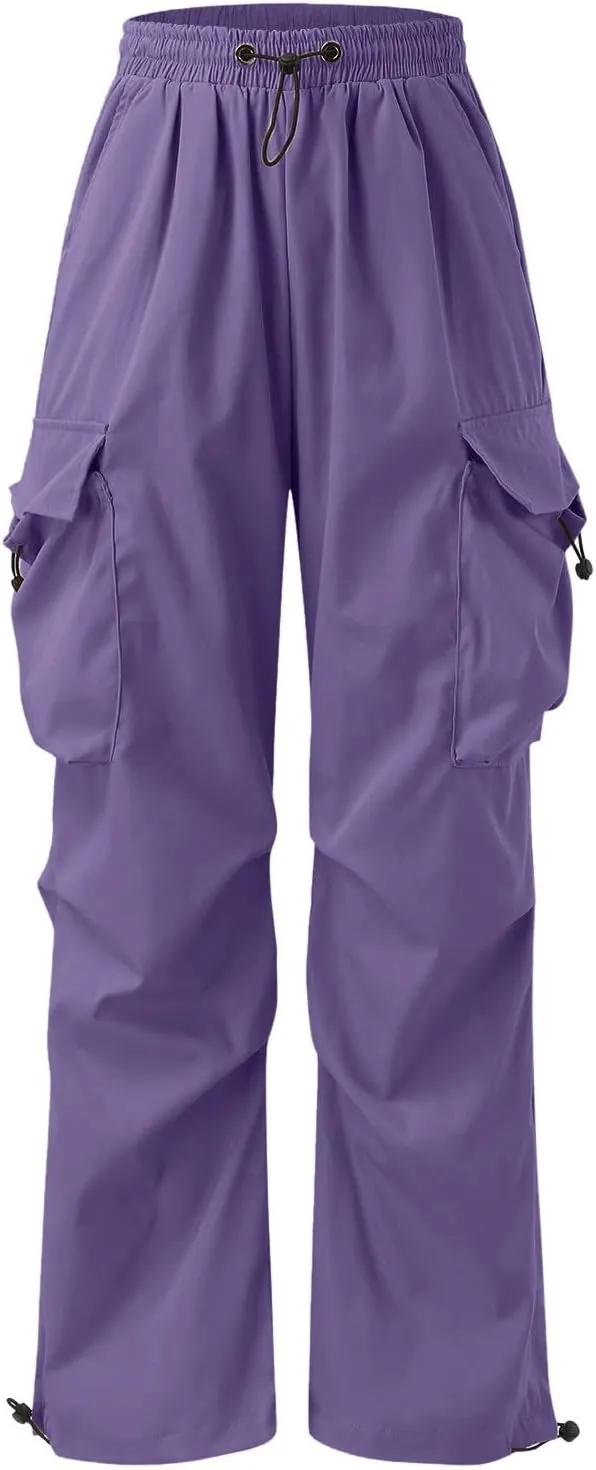 Work Cargo Pants for Men Relaxed Fit Parachute Pants Casual Baggy Cargo Sweatpants Hip Hop Harem Pants with Pockets