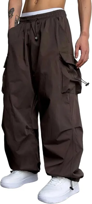 Work Cargo Pants for Men Relaxed Fit Parachute Pants Casual Baggy Cargo Sweatpants Hip Hop Harem Pants with Pockets