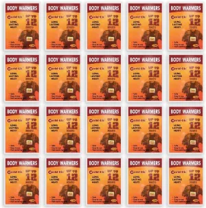 WORLD-BIO Body Warmers for Cold Weather, Heat Warmer Patch Disposable with Adhesive Backing Gives Hours Warm - 10/12/20/32/40 Packs, Hand Warmers Long Lasting Safe Natural Odorless