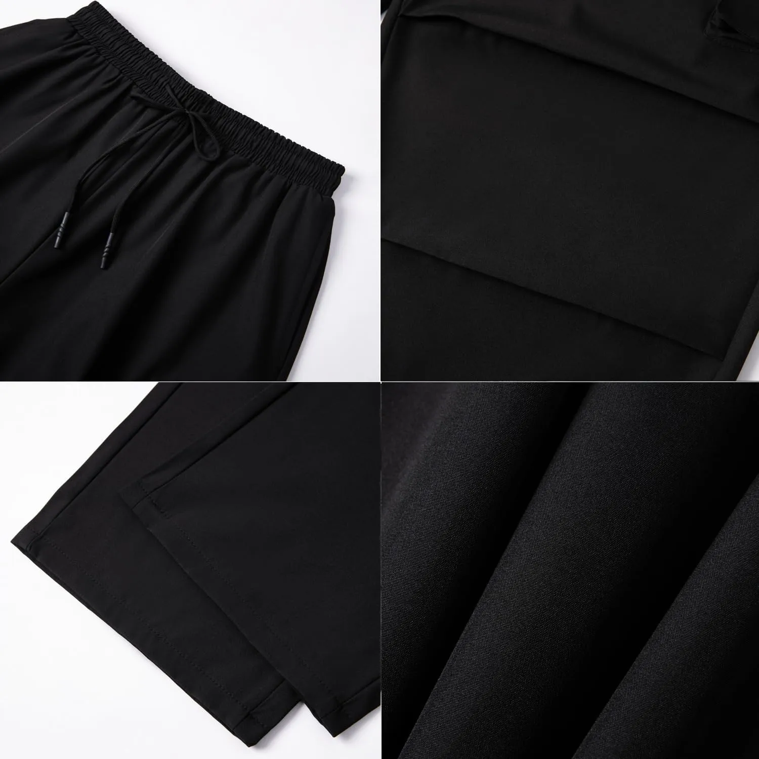 WZIKAI Men's Baggy Cargo Pants Elastic Waist Drawstring Parachute Cargo Pants Casual Joggers Hiking Pants with Pockets