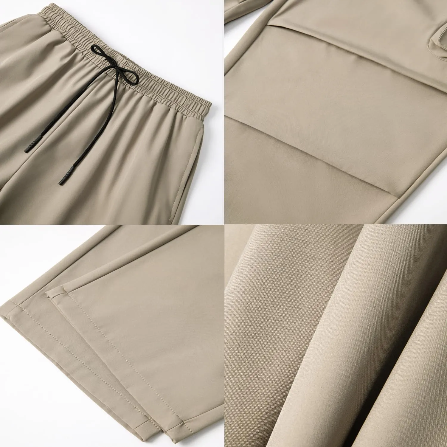 WZIKAI Men's Baggy Cargo Pants Elastic Waist Drawstring Parachute Cargo Pants Casual Joggers Hiking Pants with Pockets