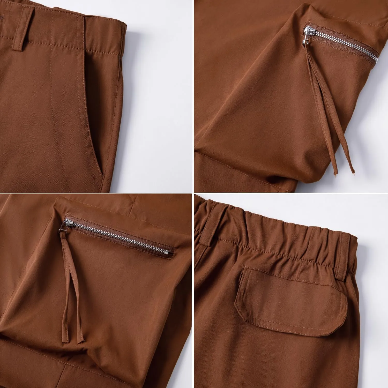 WZIKAI Womens Parachute Cargo Pants Y2K Baggy Cargo Pants Wide Leg Casual Joggers with Pockets