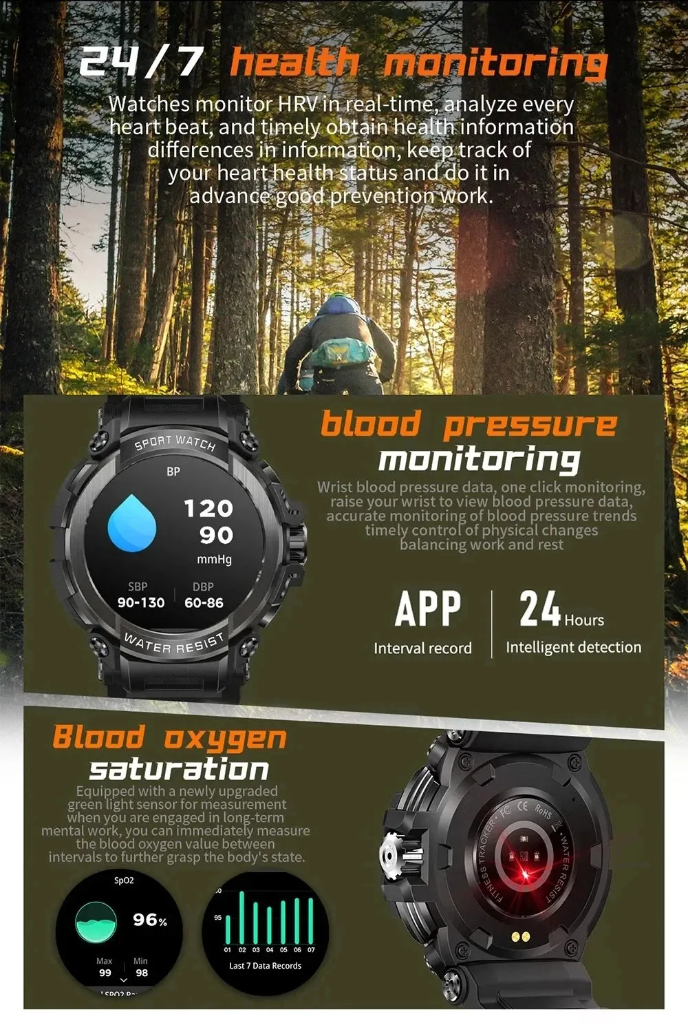 Xiaomi 1.5" Bluetooth GPS Smart Watch Men 120  Sports Tracker