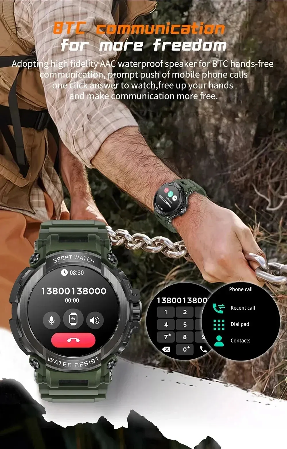 Xiaomi 1.5" Bluetooth GPS Smart Watch Men 120  Sports Tracker