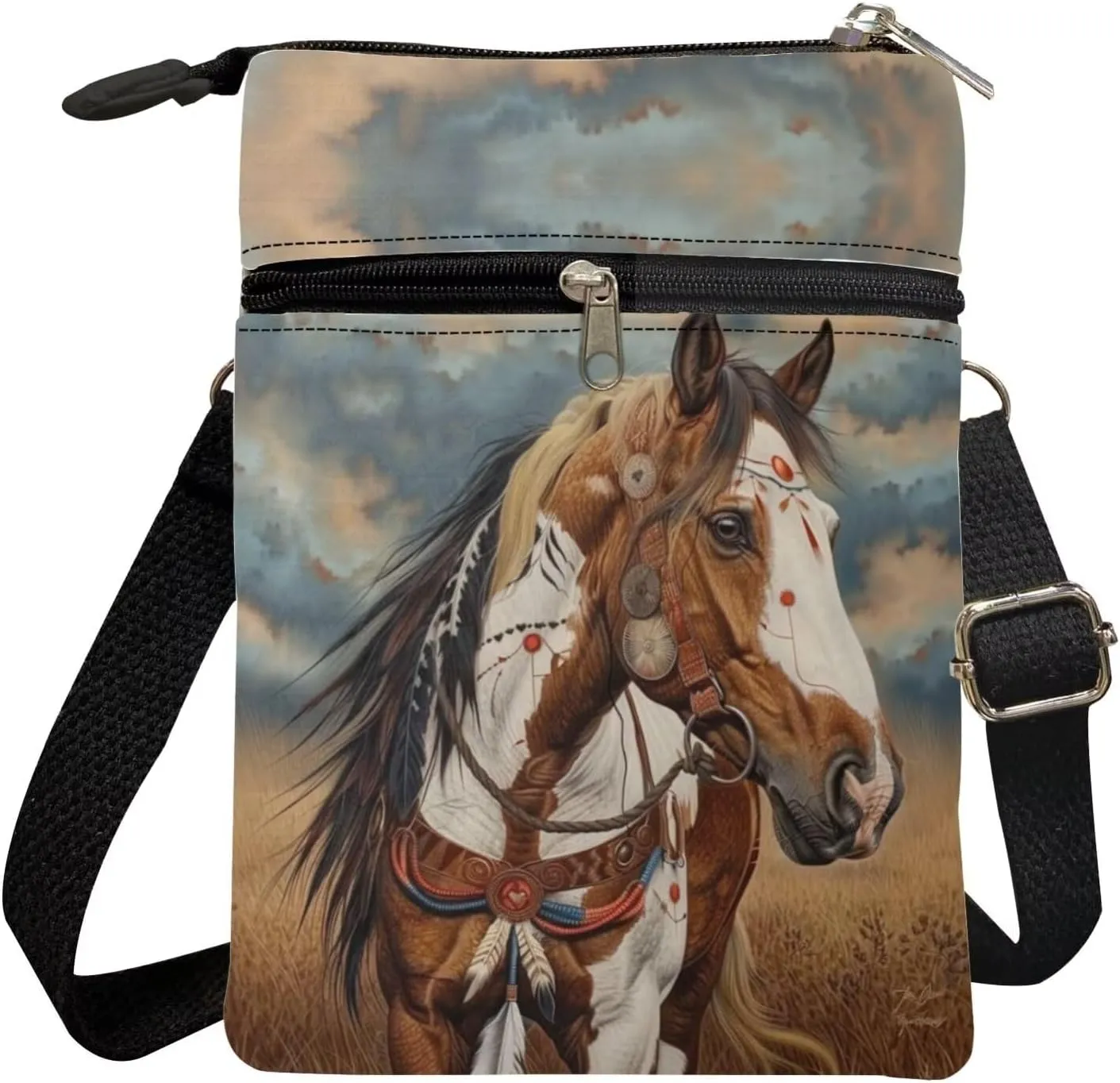 Xpyiqun Canvas Cross-body Bags for Women Small Cellphone Purse Shoulder Handbag