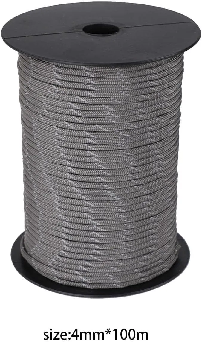 YIJU 100M Parachute Cord for Survival and Emergency Use, Gray
