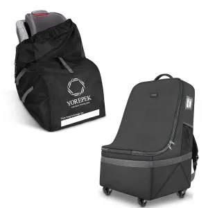 YOREPEK Car Seat Travel Bag with Wheels, Padded Car Seats Backpack, Large Carseat Travel Bag for Airplane, Car Seat Travel Bag Backpack, Universal Car Seat Bags for Air Travel Gate Check
