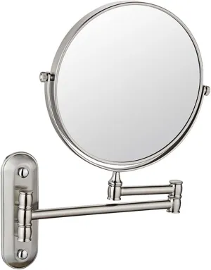YSUEFIJO Makeup Mirror with Magnification, 1X/3X/5X/7X/10X Magnifying Vanity Mirror, Wall Mounted Makeup Mirror, Round Double Sided Magnifying Vanity Mirror, 360 Degree Swivel Cosmetic Mirror
