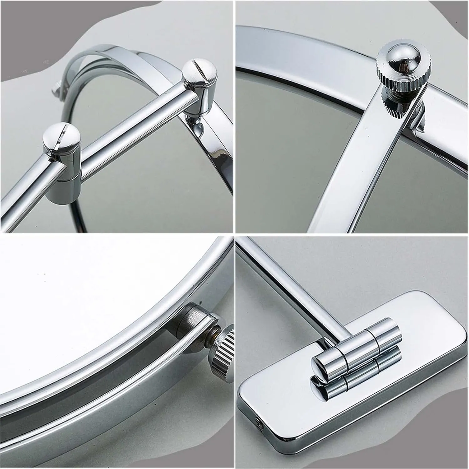 YSUEFIJO Makeup Mirror with Magnification, 1X/3X/5X/7X/10X Magnifying Vanity Mirror, Wall Mounted Makeup Mirror, Round Double Sided Magnifying Vanity Mirror, 360 Degree Swivel Cosmetic Mirror