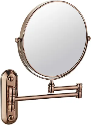 YSUEFIJO Makeup Mirror with Magnification, 1X/3X/5X/7X/10X Magnifying Vanity Mirror, Wall Mounted Makeup Mirror, Round Double Sided Magnifying Vanity Mirror, 360 Degree Swivel Cosmetic Mirror