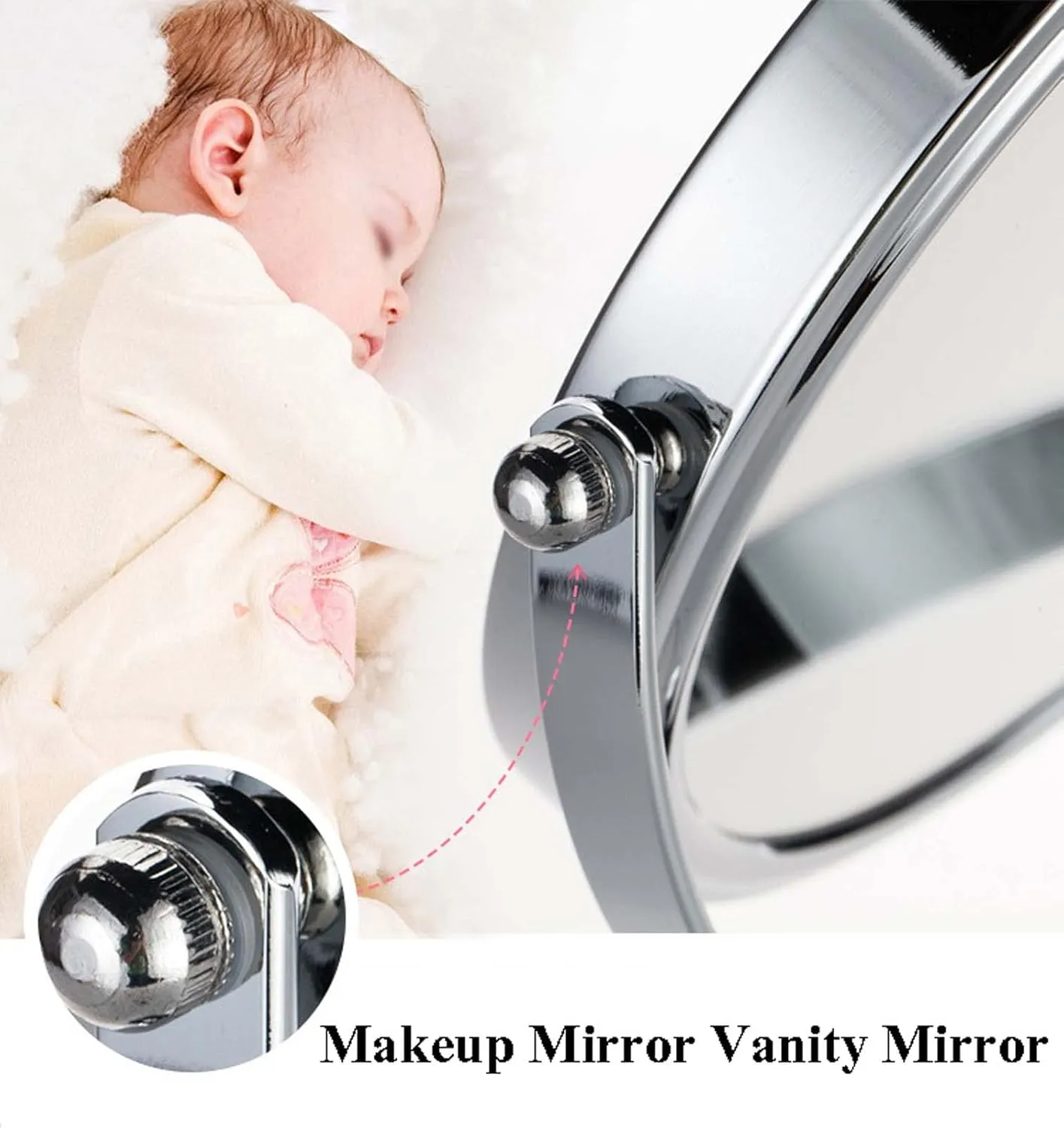 YSUEFIJO Makeup Mirror with Magnification, 1X/3X/5X/7X/10X Magnifying Vanity Mirror, Wall Mounted Makeup Mirror, Round Double Sided Magnifying Vanity Mirror, 360 Degree Swivel Cosmetic Mirror