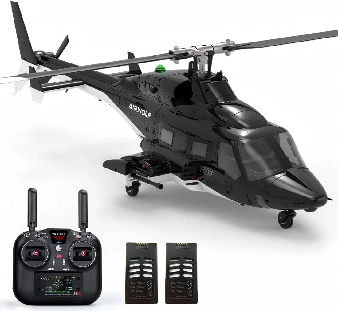 YU Xiang Flyingwolf F02S 8CH RC Helicopter, GPS Smart Flybarless Scale Model with 6G Optical Flow & Brushless, High Precision Remote Control (RTF/2 Battery)