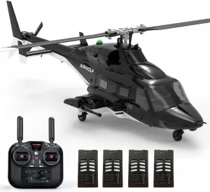 YU Xiang RC Flyingwolf Helicopter for Adults, F02S 1/34 8CH 2.4GHz Flybarless Aircraft with GPS Smart 6G Stabilization, High Precision RC Helicopter (RTF/4 Battery)