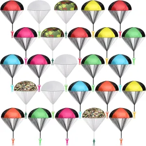 Yunsailing 25 Pcs Parachute Toys, Mini Army Men Parachute Toys for Kids, Tangle Free Flying Throwing Gifts Bulk for Easter Christmas Kids School Outdoor, No Battery Nor Assembly Required Party Gifts