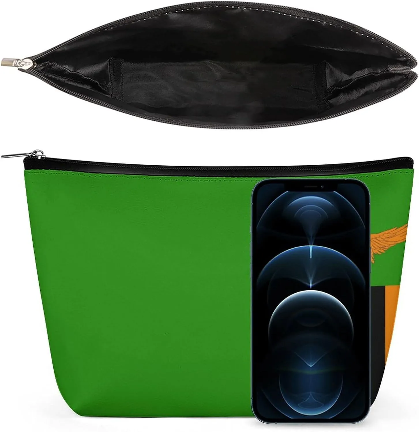 Zambia Flag Travel-Friendly Cosmetic Bag Makeup Organizer Pouch for Women and Girls