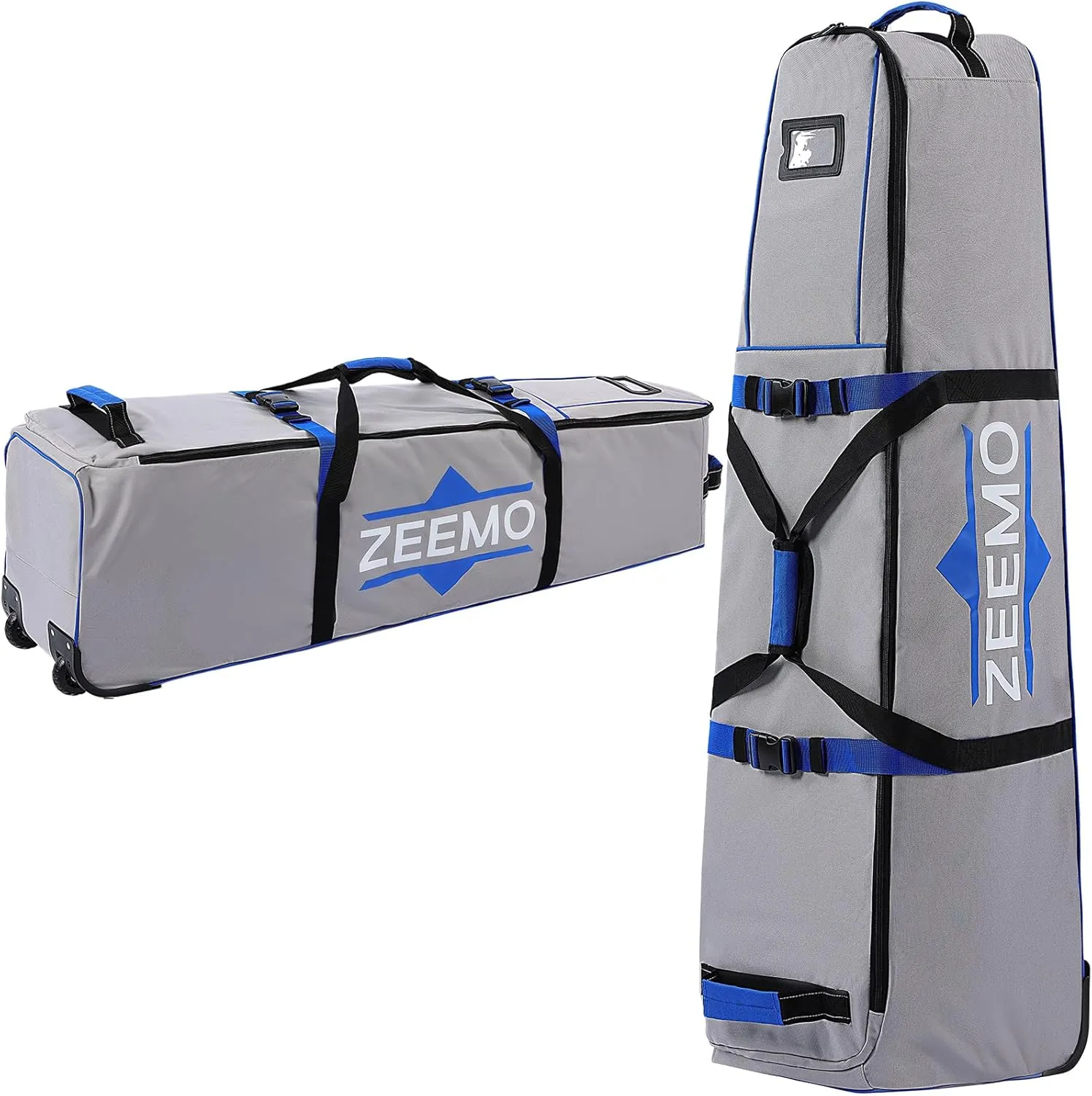 ZEEMO Golf Travel Bag, Full-Open Protective&Wheeled Airline-Approved Case for Clubs, Cart&StandBag, Soft-Sided Waterproof Cover Made of Heavy Duty Oxford