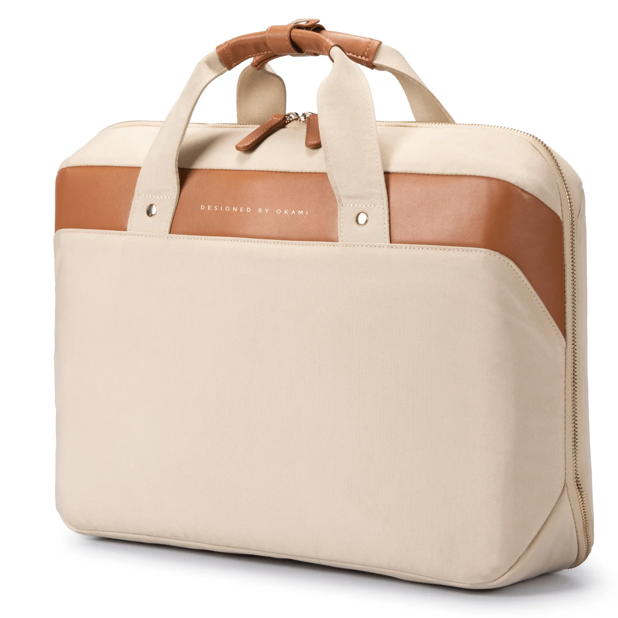 ZenPack LITE Laptop Messenger Bag X Briefcase with USB Fast-Charging for Laptops up to 15.6 inches (Beige)