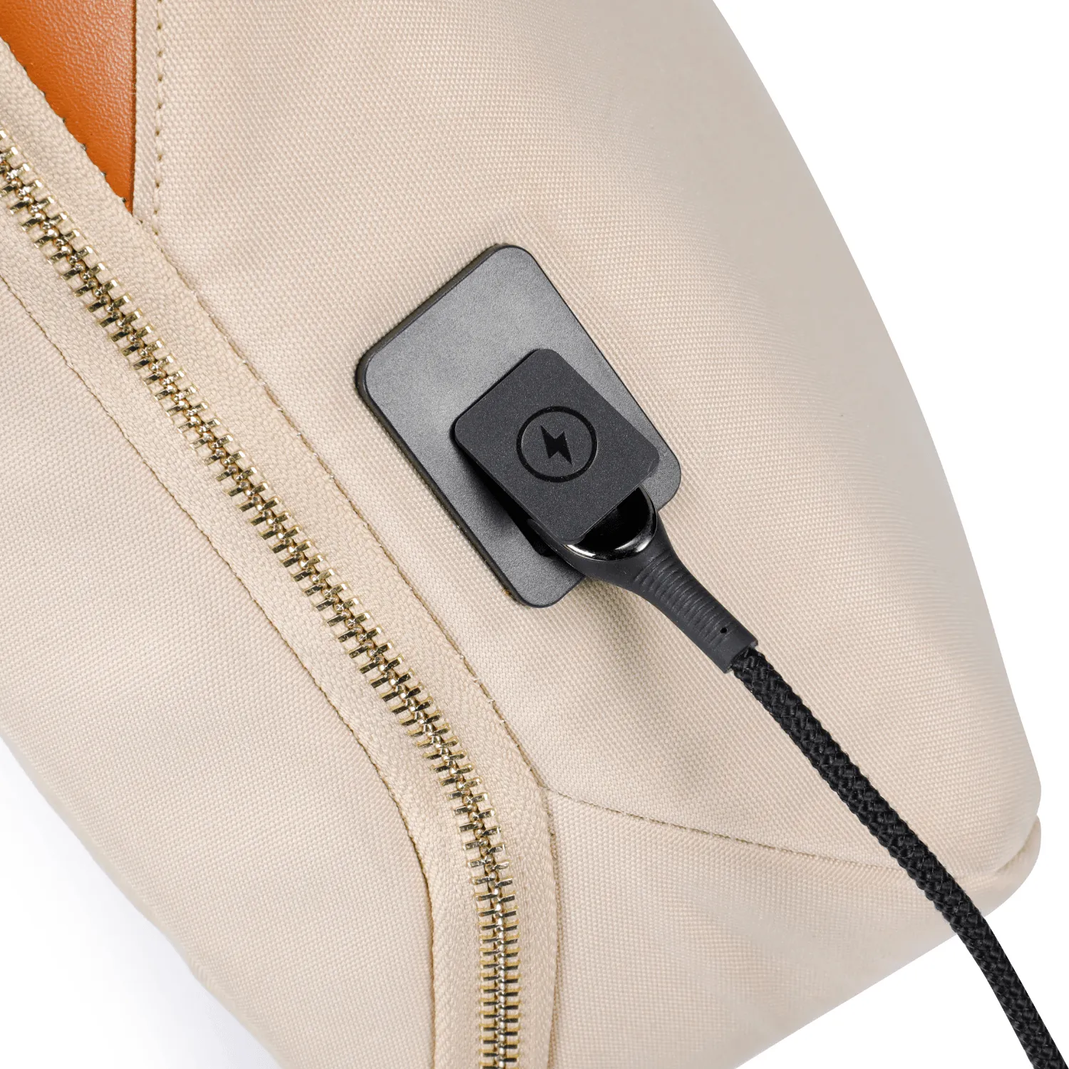 ZenPack LITE Laptop Messenger Bag X Briefcase with USB Fast-Charging for Laptops up to 15.6 inches (Beige)