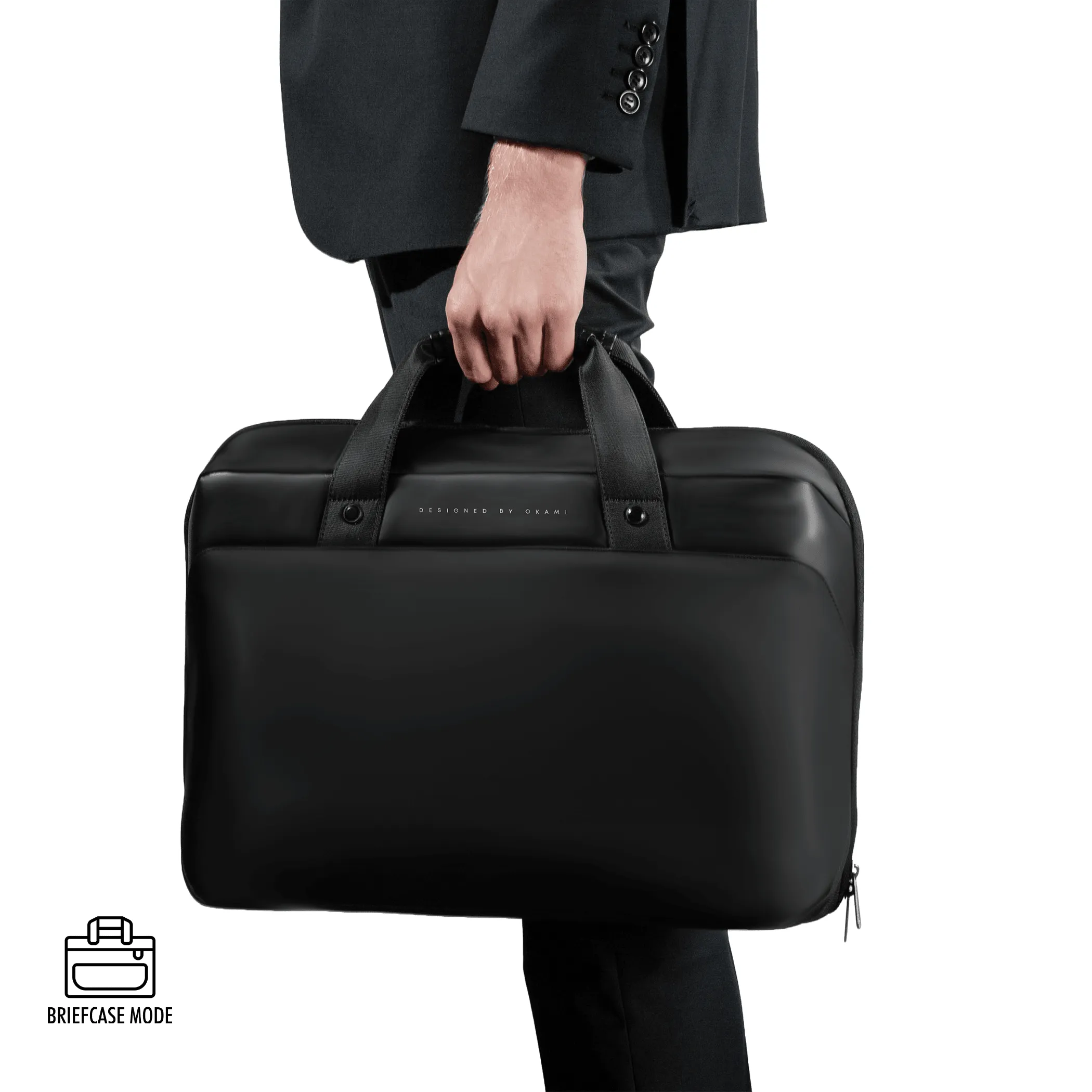 ZenPack LITE Laptop Messenger Bag X Briefcase with USB Fast-Charging for Laptops up to 15.6 inches (Kyoto Black)