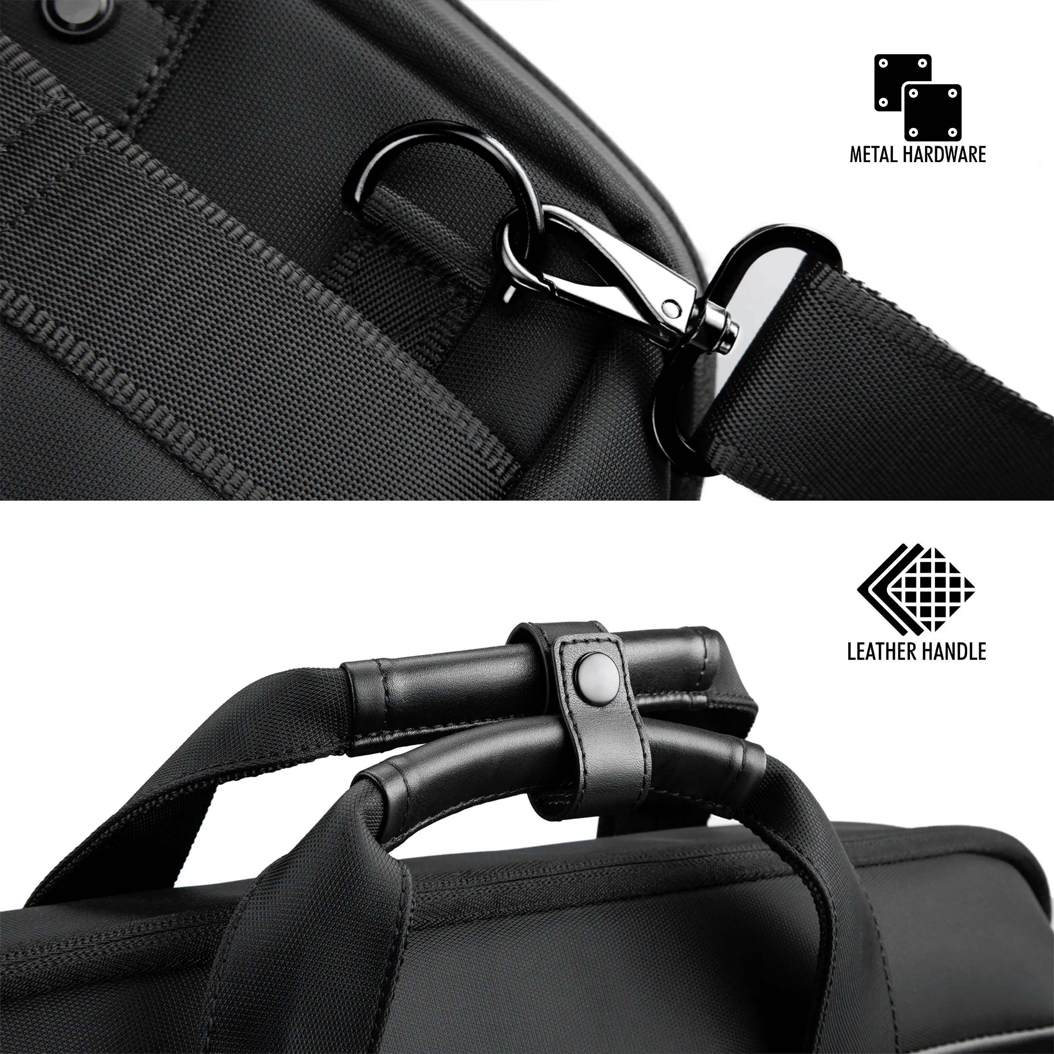 ZenPack LITE Laptop Messenger Bag X Briefcase with USB Fast-Charging for Laptops up to 15.6 inches (Kyoto Black)