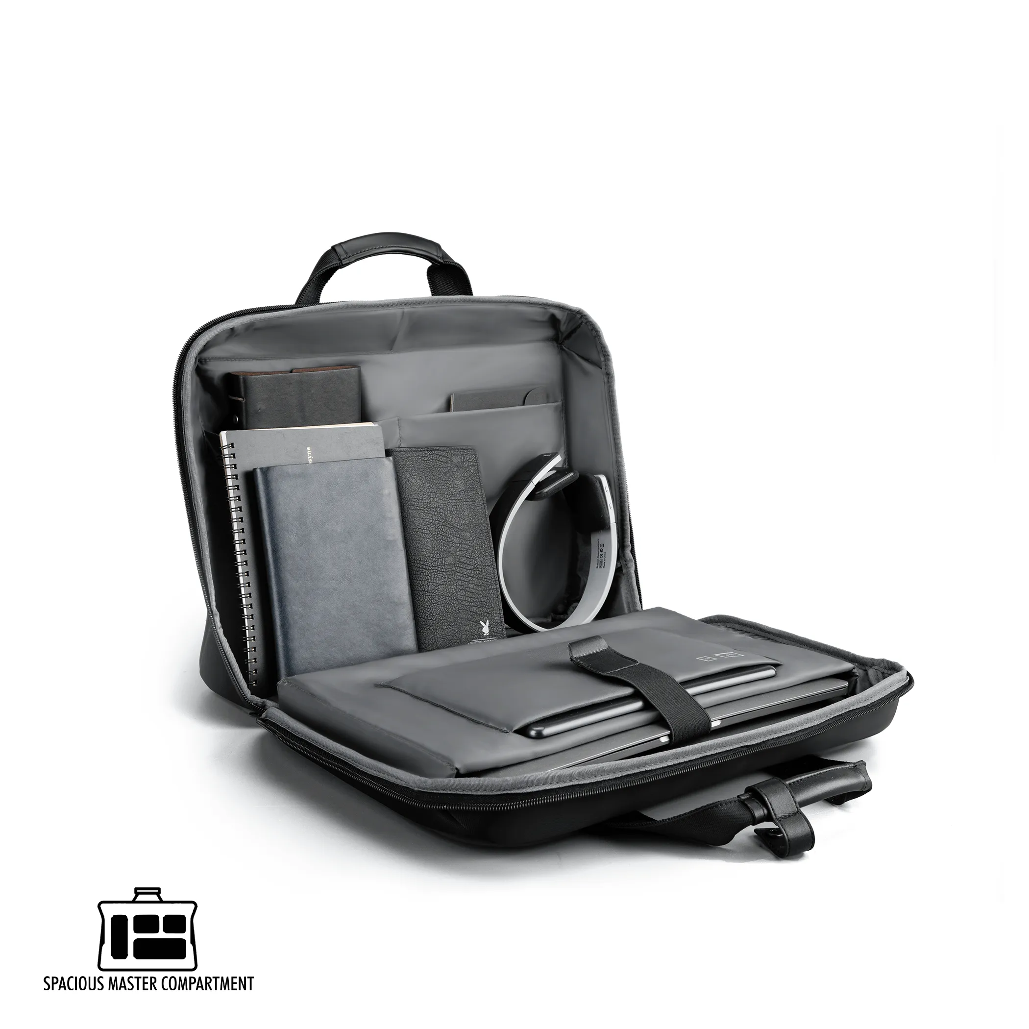 ZenPack LITE Laptop Messenger Bag X Briefcase with USB Fast-Charging for Laptops up to 15.6 inches (Kyoto Black)
