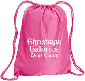 zerogravitee Christmas Calories Don't Count Cinch Pack in Hot Pink - Large 17x20