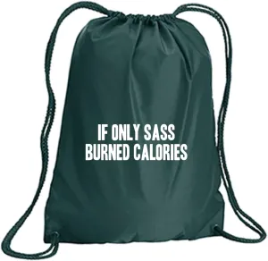 zerogravitee If Only Sass Burned Calories Cinch Pack in Forest Green - Large 17x20