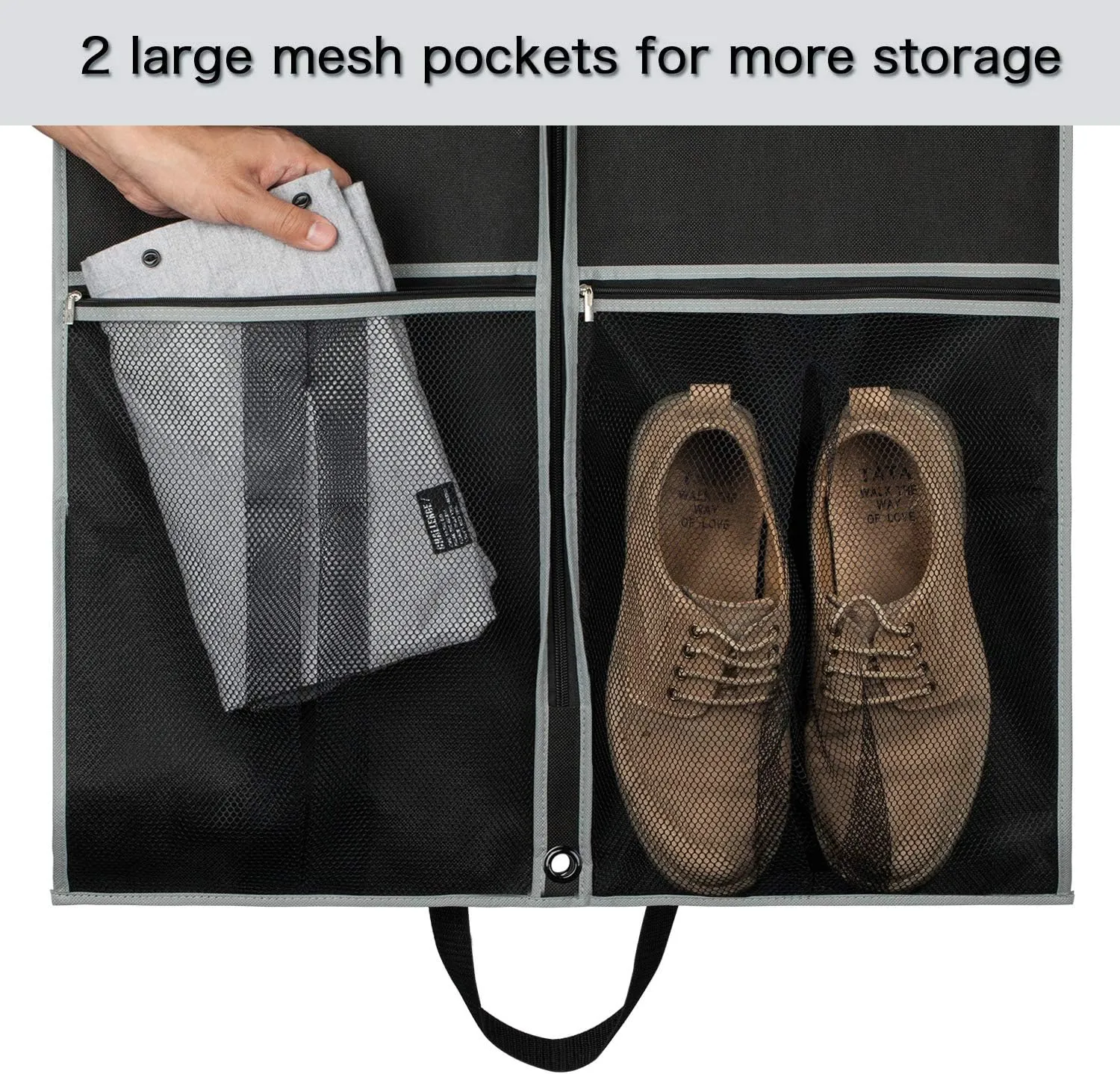 Zilink Garment Bags Suit Bag for Travel and Storage 43 inches Suit Cover Protector for Closet with 2 Large Pockets and 2 Carry Handles for Suit Coat, Dress, Set of 4