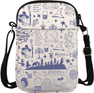 ZJXHPO Fantasy Ring Movie Cross Body Bag Dwarf & Elves Messenger Bag Ring Movie Inspired Shoulder Bag