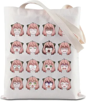 ZJXHPO Japanese Manga Tote Bag Anime Lover Gift Cartoon Lover Reusable Grocery Shopping Bag Anime Manga Shoulder Bag