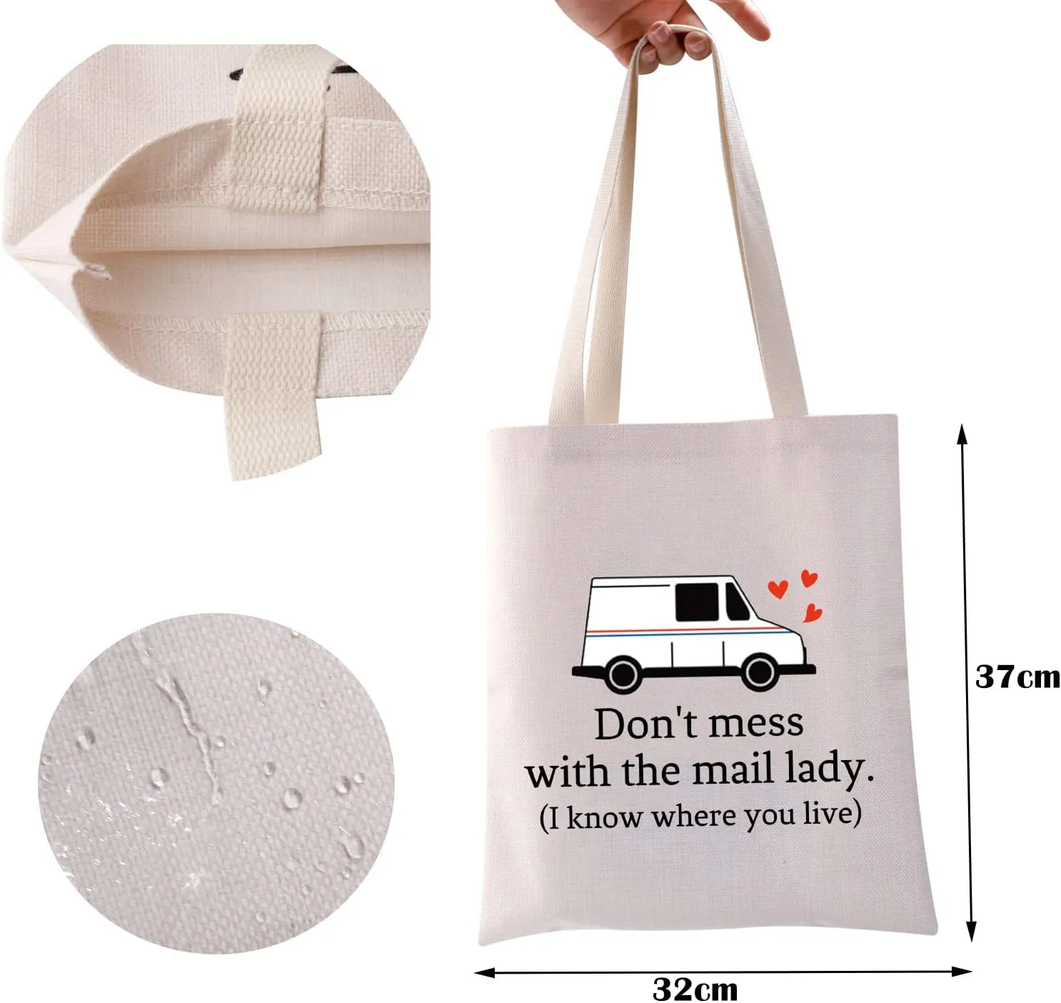 ZJXHPO Mail Carrier Thank You Gift Don't Mess With The Mail Lady Cosmetic Bag Postal Worker Zipper Pouch Gift