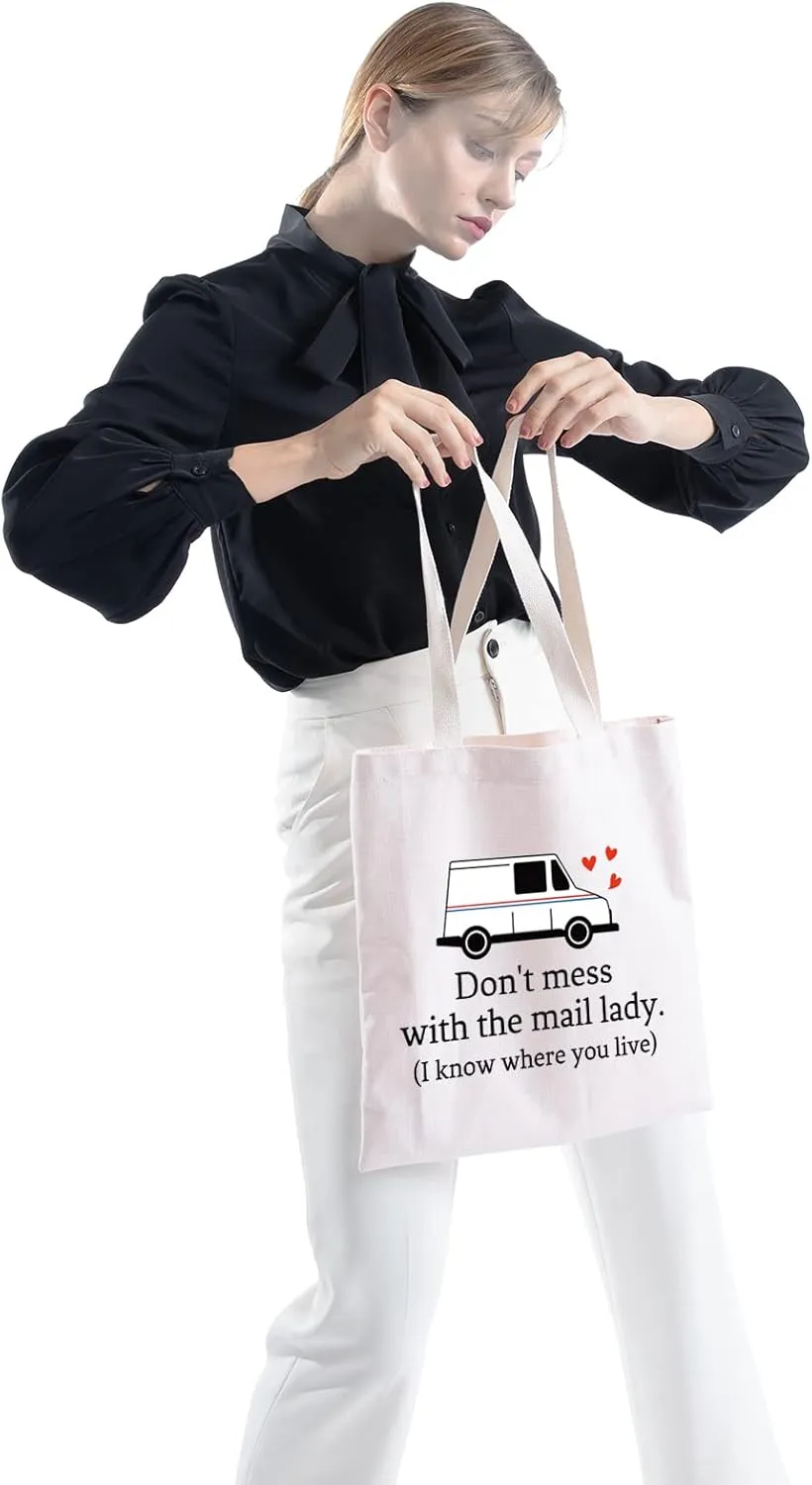 ZJXHPO Mail Carrier Thank You Gift Don't Mess With The Mail Lady Cosmetic Bag Postal Worker Zipper Pouch Gift