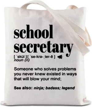 ZJXHPO Secretary Definition Tote Bag Administrative Assistant Thank You Gift Secretary Shoulder Bag Secretary Handbag (Sc Secretary Tote)