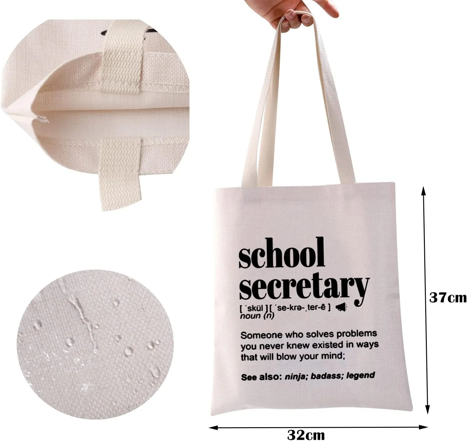 ZJXHPO Secretary Definition Tote Bag Administrative Assistant Thank You Gift Secretary Shoulder Bag Secretary Handbag (Sc Secretary Tote)
