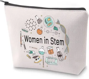 ZJXHPO Stem Woman Cosmetic Bag Women in Stem Makeup Bag With Zipper Stem Survival Kit Steminist Toiletry Bag (Women in Stem)
