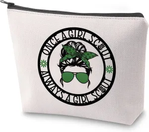 ZJXHPO Troop Leader Cosmetic Bag Gifts Once A Scout Always A Makeup Bag With Zipper Scout Life Gift (Once Sc)